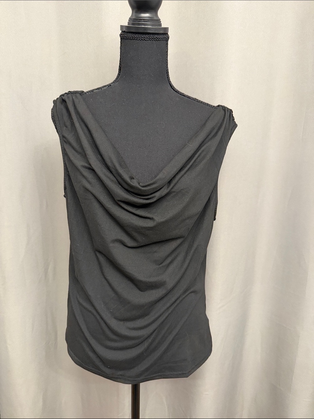 Gilli Black Draped Cowl Neck Camisole